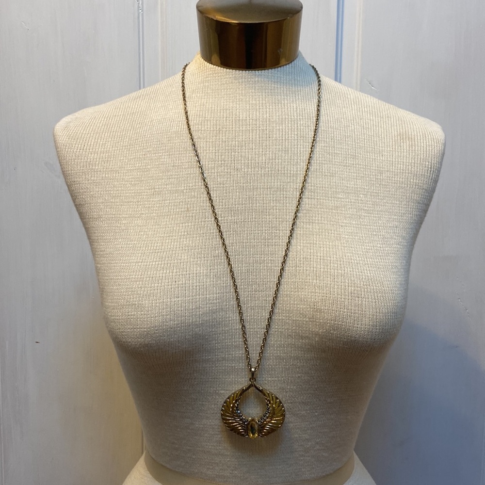 🎉FINAL PRICE🎉 Yellow Gold Tone Angel Wings Necklace